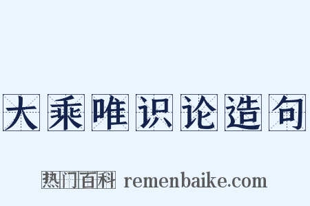 大乘唯识论造句是什么意思的图片